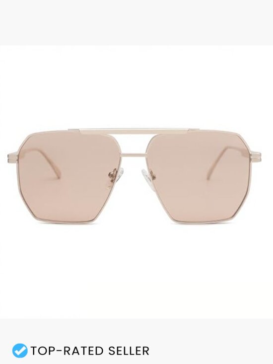 Retro Oversized Square Polarized Sunglasses Classic Large Metal Frame Vintage main image 4